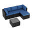 Ensemble de conversation de patio 3 pièces, ensemble de conversation en osier de rotin avec repose-pieds et table basse Pe-548453035