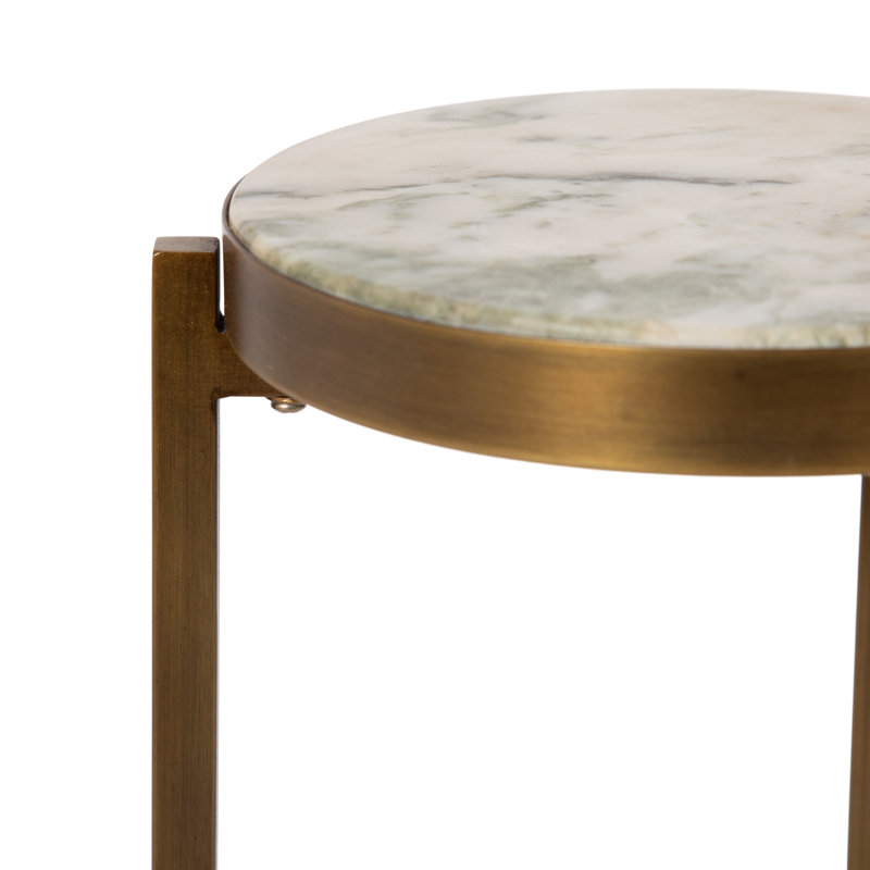 Table de bout Eveland Stone, Or, Vert clair