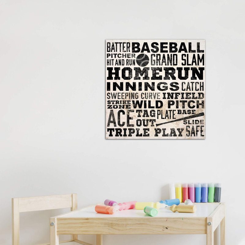 Sports Type IV - reproduction d'art textuel, H 26 po x l 26 po x P 1,5 po, Toile tendue, Pas de tapis