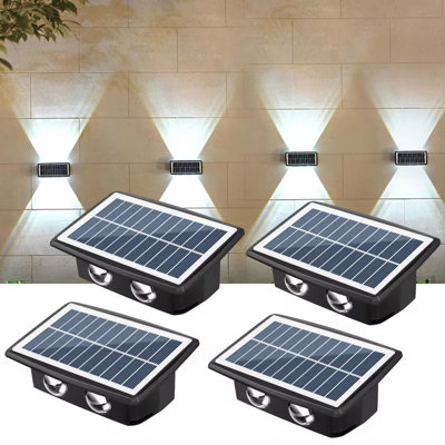 Solar Powered LED Fence Lights Outdoor Security Lights For Doors Gates Wall