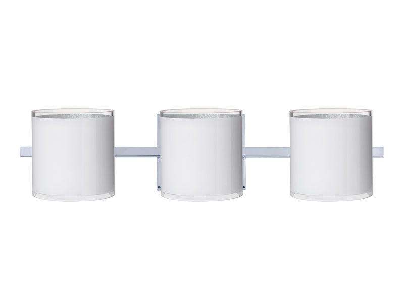 Éclairage pour meuble-lavabo 3 lumières Speidel, Nickel satiné, Feuille d’argent
