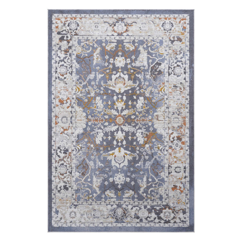 6x9 Blue Area Rug - Non-shedding, Stain , Adds Charm To Living Rooms Enhances Home Aesthetics, Rectangle 6' x 9'