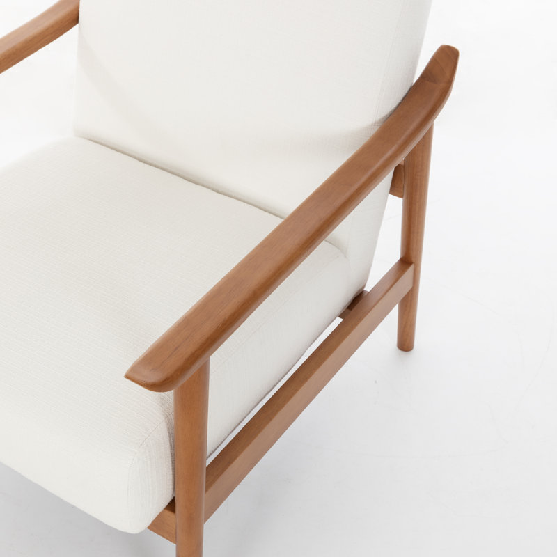 Fauteuils rembourrés de style Mid-Century, Blanc