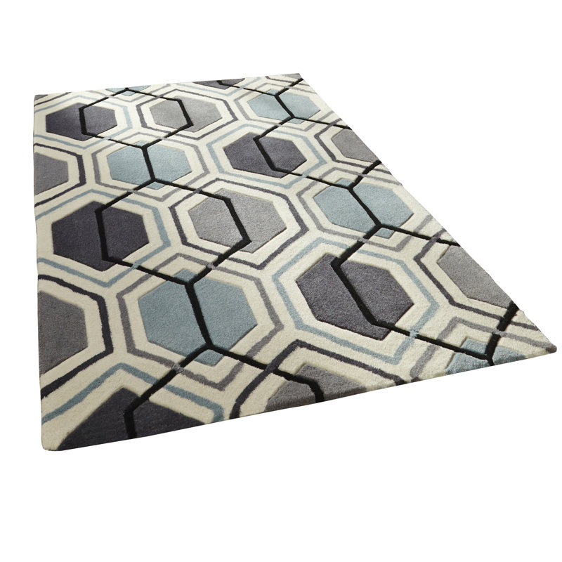 Altigarron area rug Hand Tufted Rectangle Grey/Blue, Rectangle 120 x 175cm