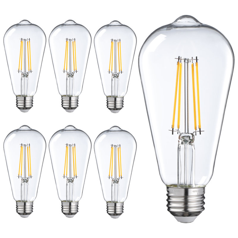 Ampoules Edison ST64 à DEL, intensité variable, blanc doux 2700 K, base E26 / E27, homologué UL