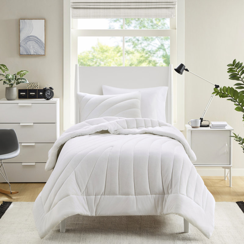 Édredon 3 pièces double / grand - blanc, rembourrage de 350 g / m², sécuritaire et doux