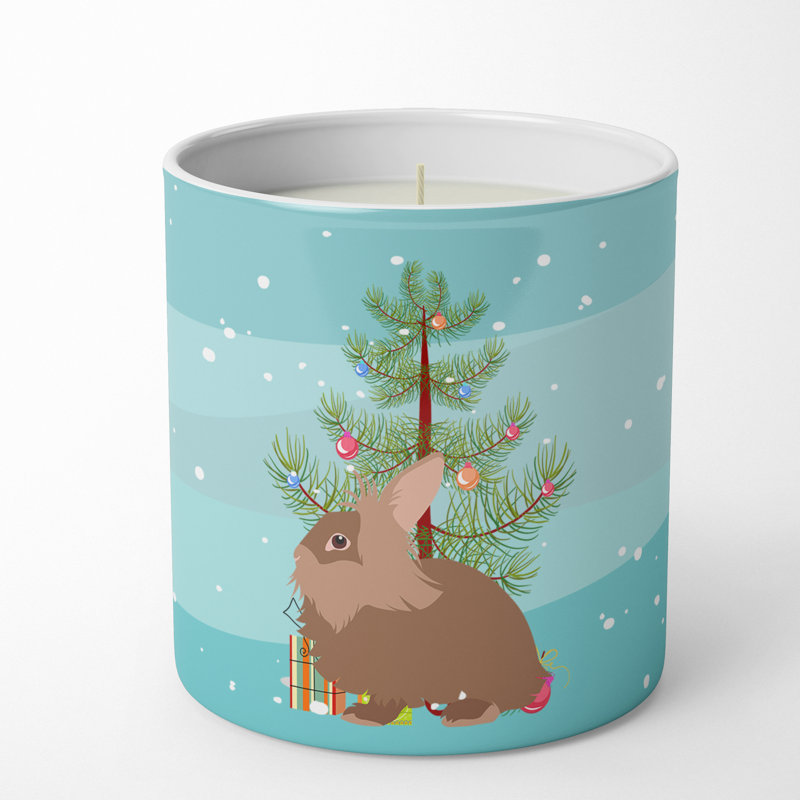 Bougie de soja 10 oz Lionhead Rabbit Christmas