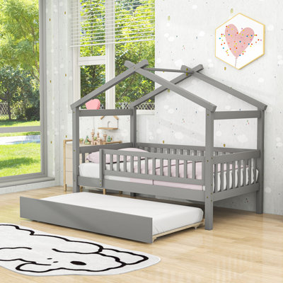 Twin Size Wooden Daybed With Twin Trundle