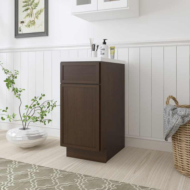 Base de meuble-lavabo simple 15 po seulement, Brun