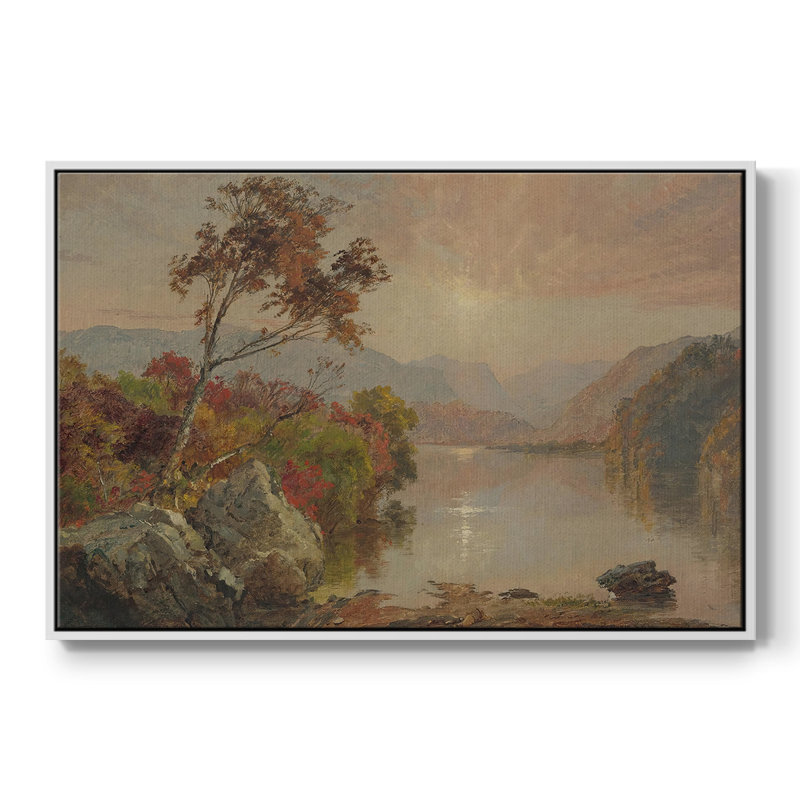Paysage rétro - DCXII, Toile encadrée flottée blanche, H 25 po x l 37 po x P 2 po