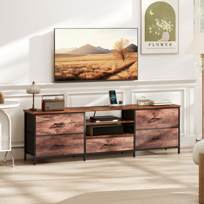 Meuble télé pour téléviseur de 70 po ou moins, meuble audio-vidéo industriel