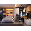 Versatile Oak Hickory Wall Shelf with Pull-Up Door W102cm for Teen Bedrooms  