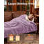 Jeté chauffant électrique Cozy, flanelle jacquard 3D et molleton Sherpa - 6 réglages de chaleur - Arrêt automatique 9H - Lavable à la machine, mauve, 50 x 60 po-133568573