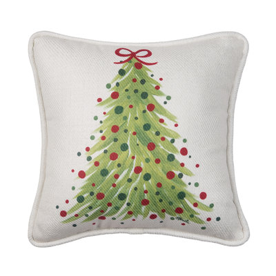Christmas Fabric Mini Bright Tree Decorative Throw Pillow
