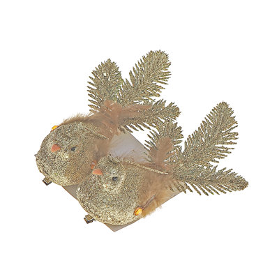 Set Of 2 Glitter Cardinal Clip - Set Of 6