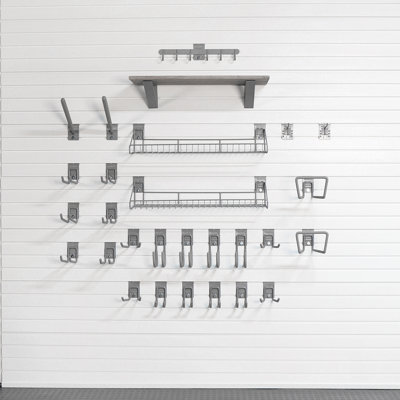 Steel Slatwall Accessory Kit 28 Piece Set