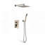Système de pomme de douche mural 10 pouces en laiton nickel brossé et acier inoxydable avec douche à main et valve à équilibrage de pression
