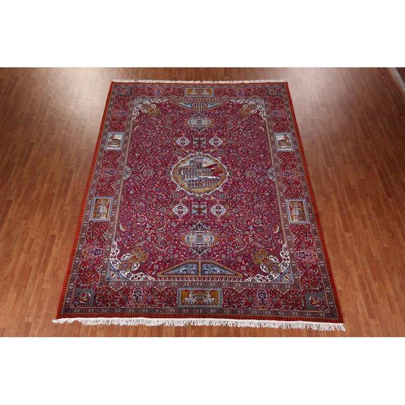 Tapis turc traditionnel à motif d'animaux 10 x 13