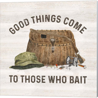«Less Talk More Fishing» par Tara Reed, art sur toile (ensemble de 4)
