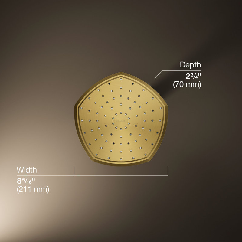 Occasion 8 In. Single-Function Rainhead, Vibrant Brushed Moderne Brass, 1.75 GPM