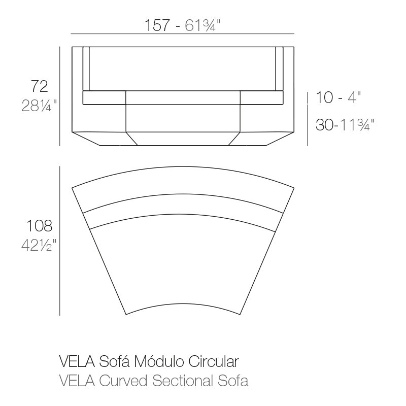 Vela - Sectional Sofa Circular Armless - Basic, Steel
