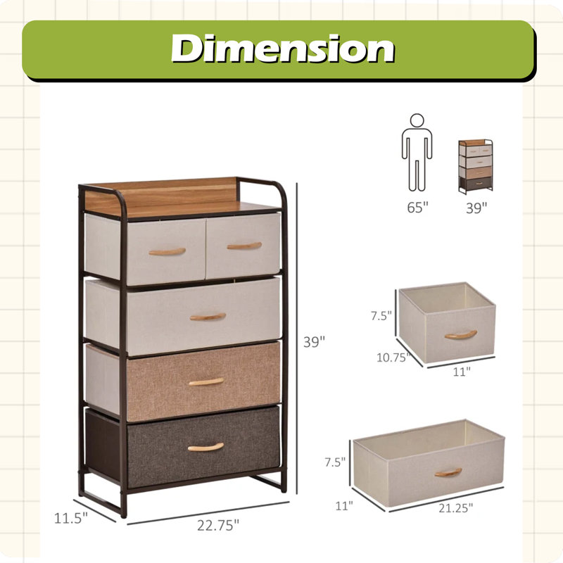 Armoire de rangement Chic Chic, Brun / Beige