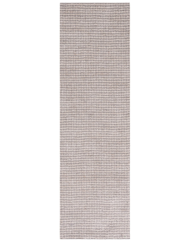 Tapis gris touffeté à la main Marlinde, Tapis de couloir 2 pi 3 po x 8 pi