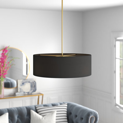 Lustre tambour 4 lumières à abat-jour Tess