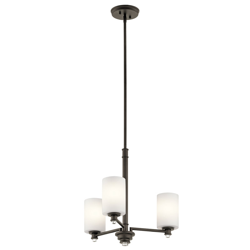 Lustre classique / traditionnel à 3 lumières Joelson, Bronze vieilli