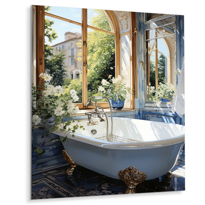 Bathroom Tranquil Reflections V - Décoration murale en métal pour salle de bain