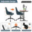 Upholstered Swivel Office Chair, Soft Padded Desk Chair with Silent Swivel & Rolling Wheels, Height Adjustable Computer Chair-117671172