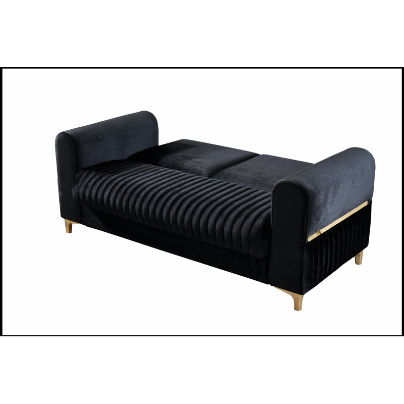 Causeuse convertible en tissu de velours Melody