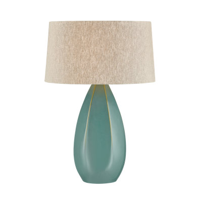 Colwyn Table Lamp in Aged Brass and Ceramic Dove White