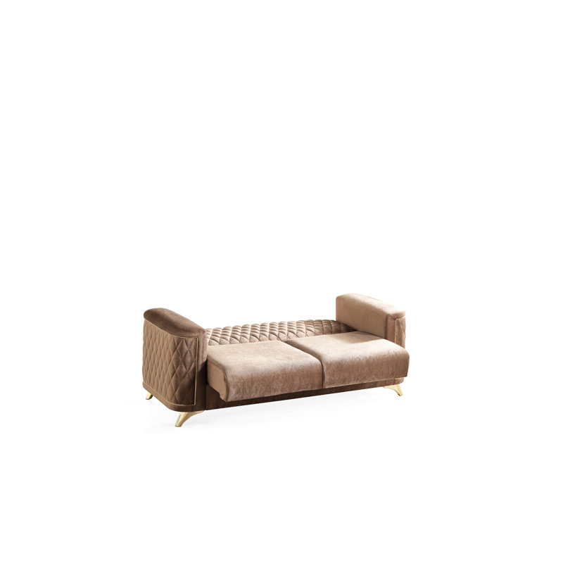 Causeuse de style moderne, Velours cuivre