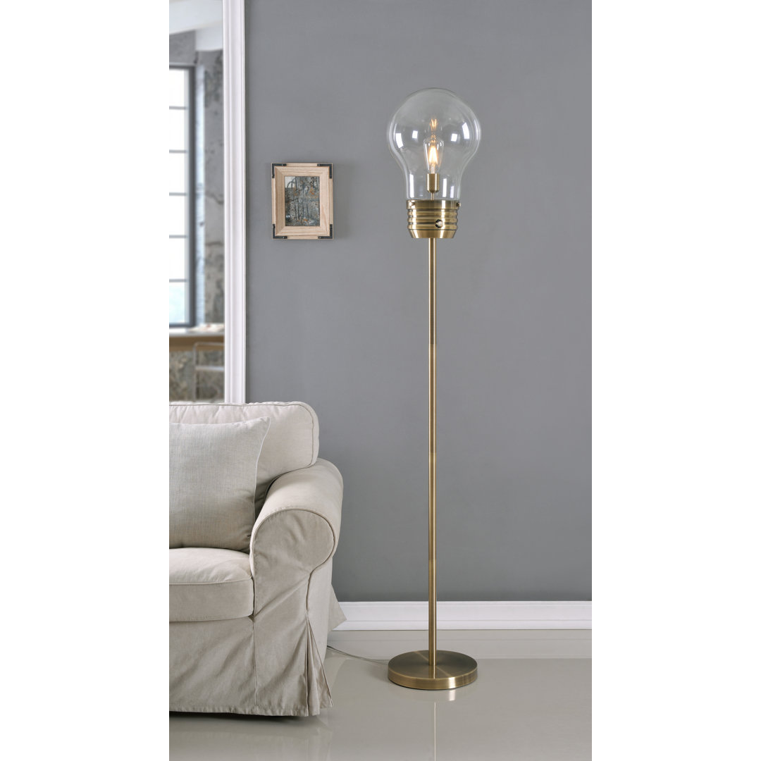 71.5'' Antique Brass Traditional Floor Lamp Everly Quinn