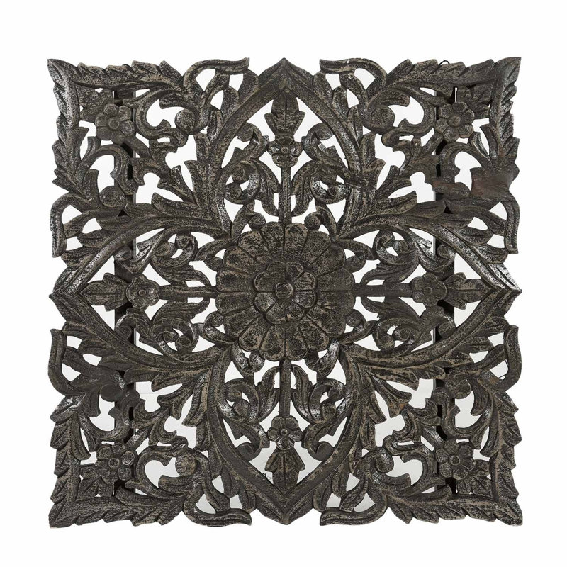 Décoration murale 27 po ronde en bois gris vieilli, décor de panneau de ferme moderne