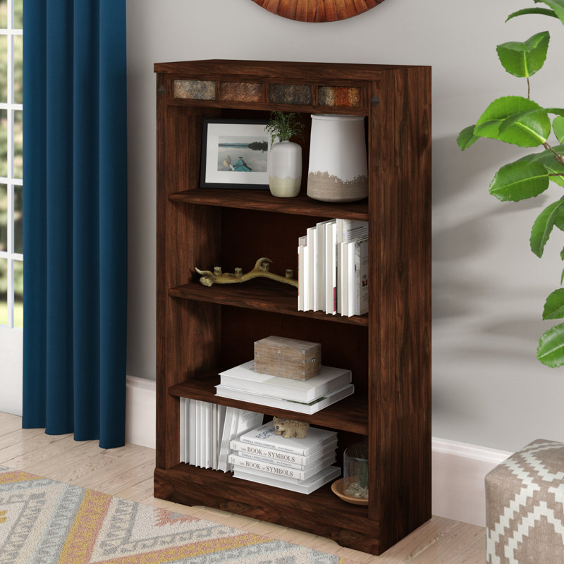Paloma 72'' H x 32'' W Solid Wood Standard Bookcase, Dark Chocolate, 48"H x 32"W x 13"D