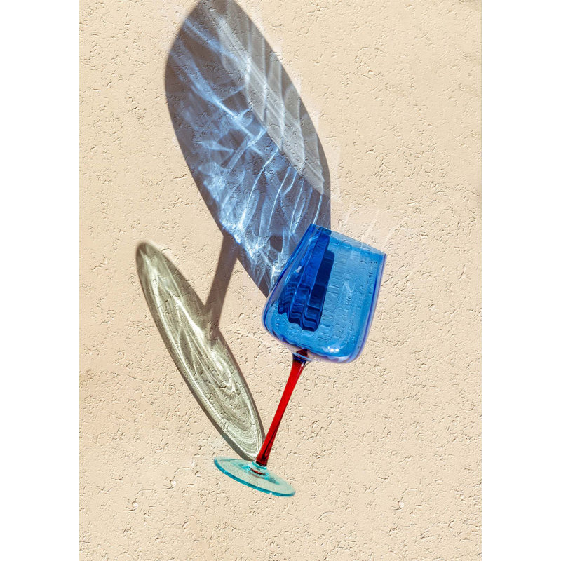 Verre à vin bleu élégant, 9 x 9 x 8,7 pouces | 100% verre, capacité de 16,9 oz liq. Va au lave-vaisselle, parfait pour recevoir et décorer la maison