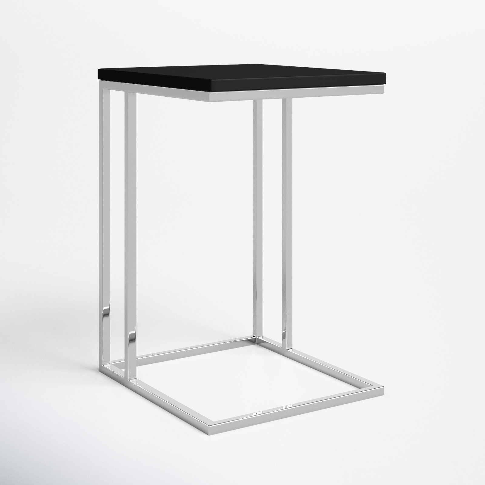 Hampshire End Table, Black Top/Silver Base