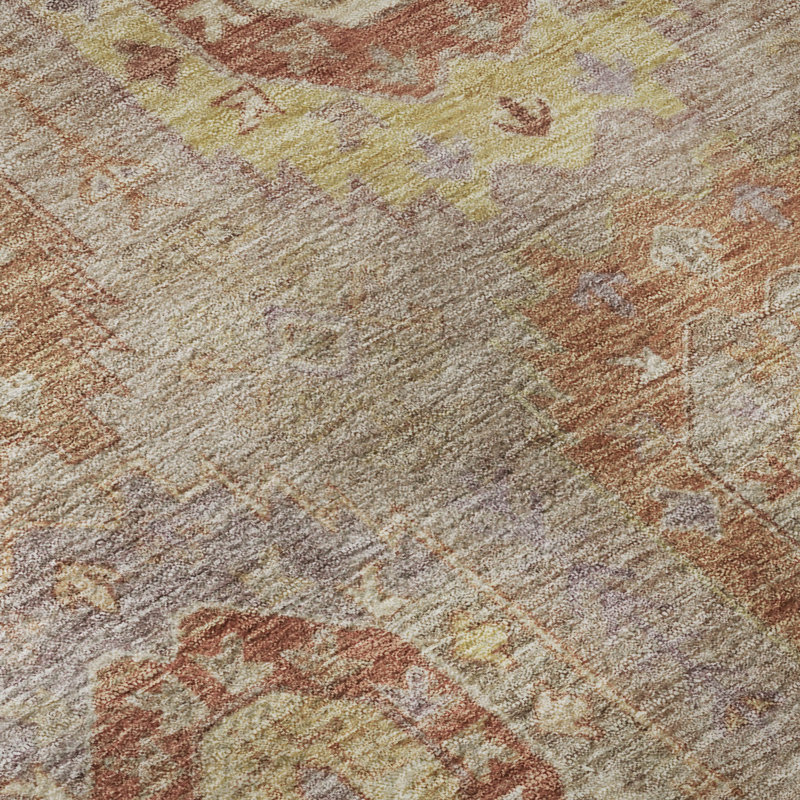 Premium Machine Washable Mayfield AMF2227 Panel Rug, 1'8" x 2'6", Khaki