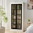 Freestanding Glass Door Pantry, Farmhouse Style Display Cabinets, Curio Cabinet With Lattice Window For Hallways, Livingroom Kitchen & Office-45463723