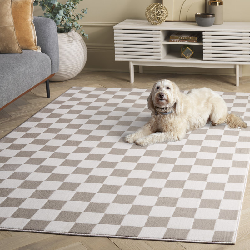 Tapis à carreaux Leeni Performance, Rectangle 5 pi 3 po x 7 pi 6 po