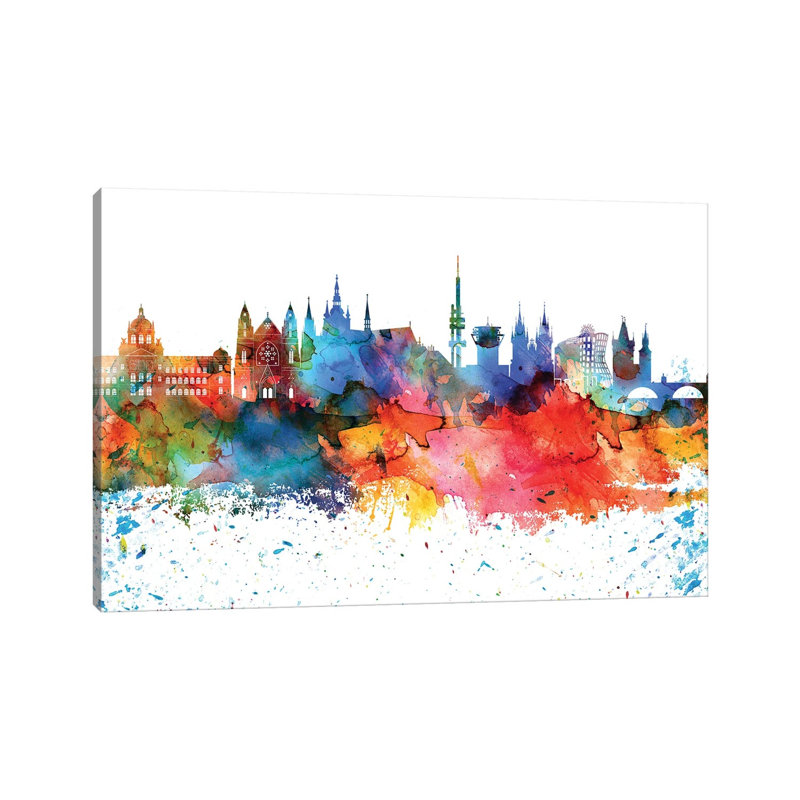 Prague Skyline 1 Piece Wrapped Canvas Painting, 66.04 cm H x 45.72 cm W x 1.91 cm D