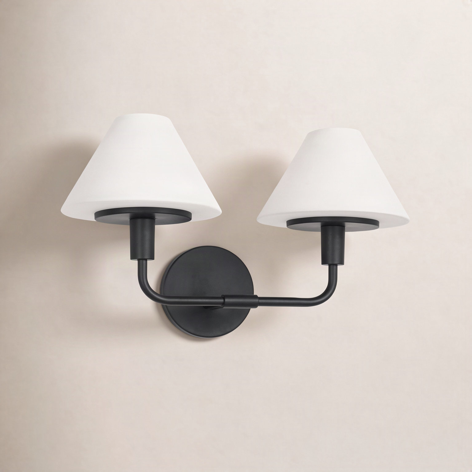 Kristin Vanity Light, 11" H x 18" W x 8.875" D, Midnight Black, 2 Lights
