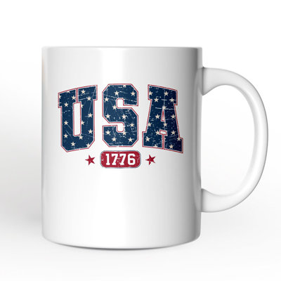 Grande tasse USA 1776, cadeau patriotique audacieux avec nom personnalisé USA