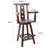 Rustic Fir Wood Bar Stool With Footrest & Wide Armrest