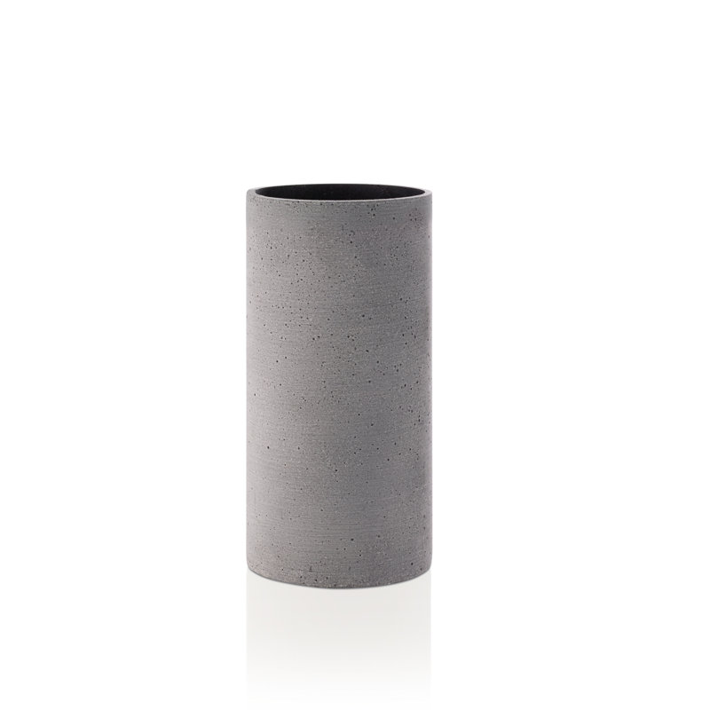 Minimalist Light Grey Polystone Table Vase with Non-Slip Base