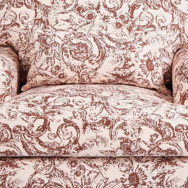 Fauteuil rembourré, Chenille orange rococo