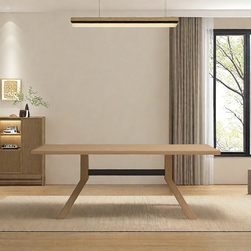 Table de salle à manger simple en bois de frêne massif, H 29,53 po x L 70,87 po x l 31,5 po