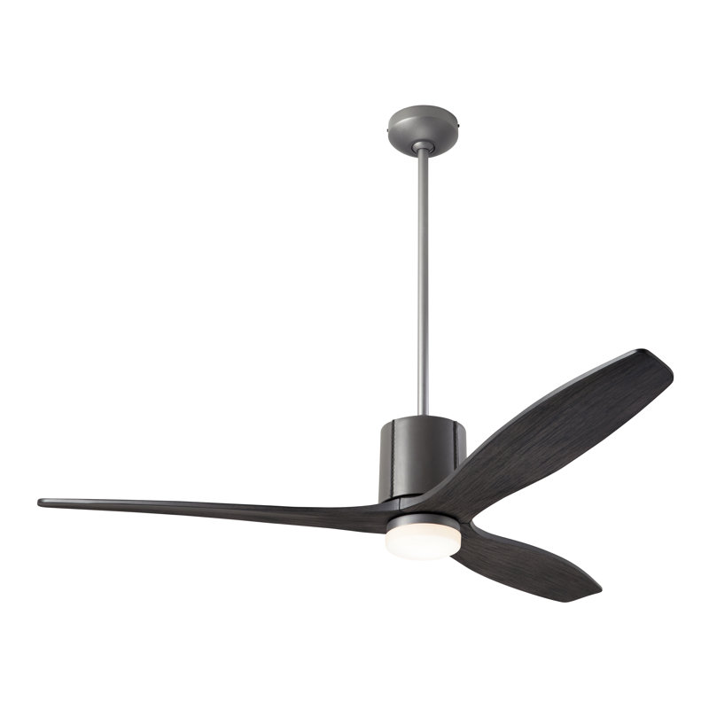 LeatherLuxe 54'' Ceiling Fan with LED Lights, Graphite/Gray, Ebony, Wall/Remote Combo Controls